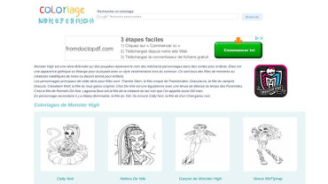Page d'accueil du site : Coloriage Monster High