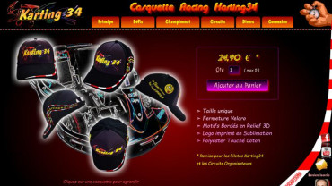 Page d'accueil du site : Casquette racing