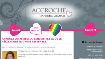Page d'accueil du site : Accroche-Coeur