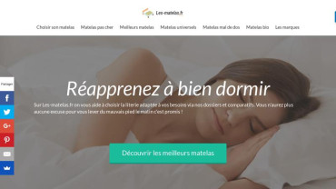 Page d'accueil du site : Les-matelas.fr