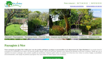 Page d'accueil du site : Kis Jardins