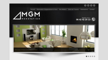 Page d'accueil du site : MGM Rénovation