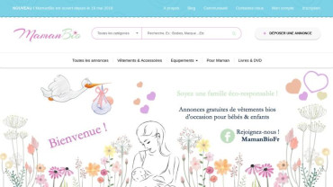 Page d'accueil du site : MamanBio