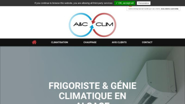 Page d'accueil du site : A & C CLIM