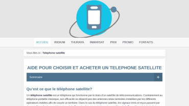 Page d'accueil du site : Téléphone Satellite