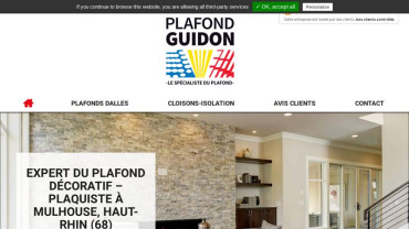 Page d'accueil du site : Plafonds Guidon