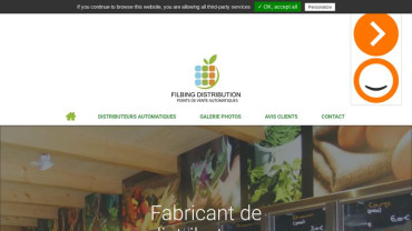 Page d'accueil du site : Filbing Distribution