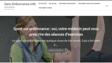 Page d'accueil du site : Sans-Ordonnance.info