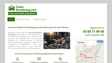 Page d'accueil du site : Casse Strasbourg