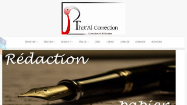 Page d'accueil du site : Thot'Al Correction