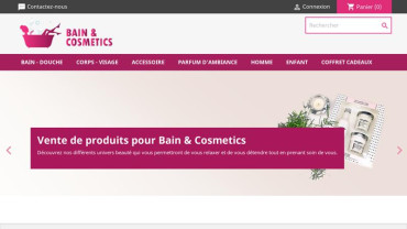 Page d'accueil du site : Bain et cosmétique