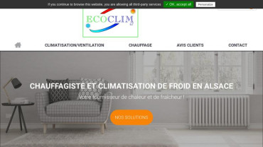 Page d'accueil du site : EcoClim 67