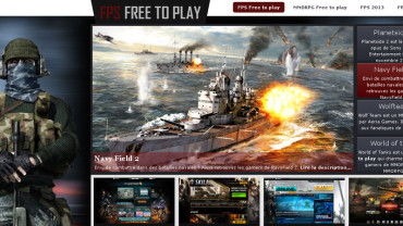 Page d'accueil du site : Fps free to play
