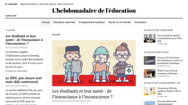 Page d'accueil du site : Educ-Hebdo.fr