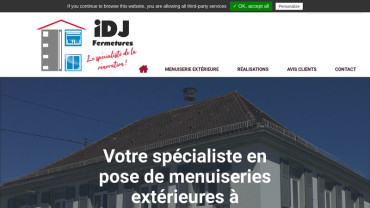Page d'accueil du site : IDJ Femetures
