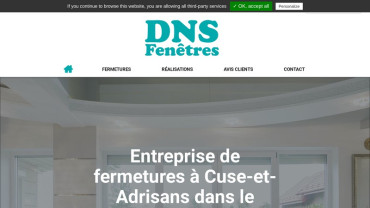 Page d'accueil du site : DNS Fenêtres