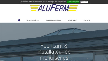 Page d'accueil du site : Aluferm