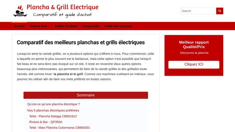Plancha et Grille Electrique