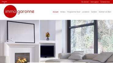 Page d'accueil du site : ImmoGaronne