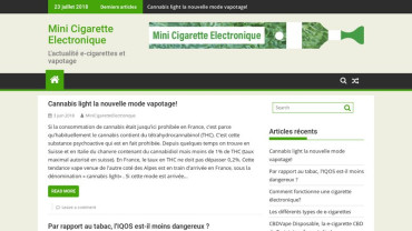 Page d'accueil du site : Mini Cigarette Electronique