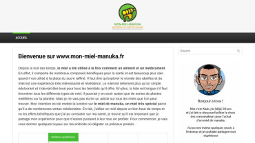 Page d'accueil du site : Le miel de Manuka