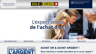 Page d'accueil du site : Gold Swiss Service
