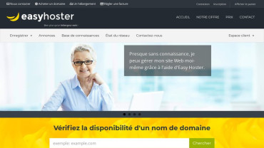 Page d'accueil du site : Easy Hoster
