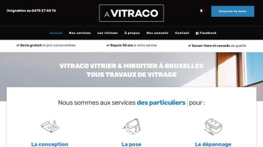 Page d'accueil du site : Vitrerie Vitraco