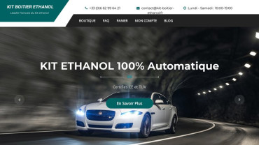 Page d'accueil du site : Kit boitier ethanol