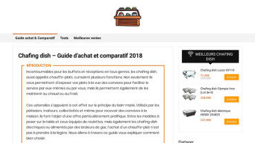 Page d'accueil du site : Chafing Dish