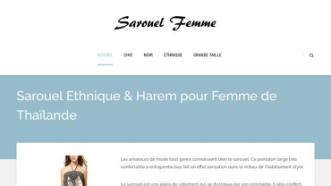 Page d'accueil du site : Sarouel Femme