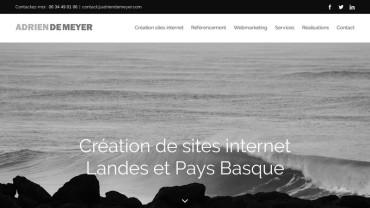 Page d'accueil du site : Adrien De Meyer