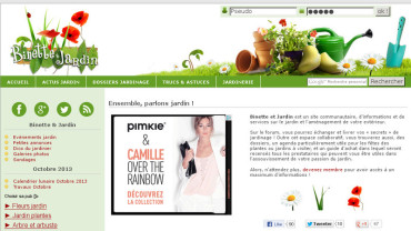 Page d'accueil du site : Binette et Jardin