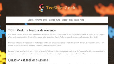Page d'accueil du site : T-Shirt Geek