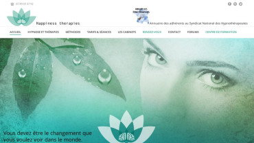 Page d'accueil du site : Happiness Therapies