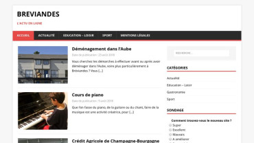 Page d'accueil du site : Breviandes.fr