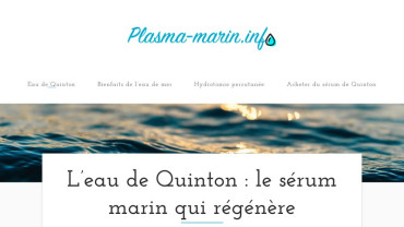 Page d'accueil du site : Plasma marin