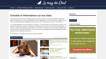 Page d'accueil du site : Le Mag du Chat
