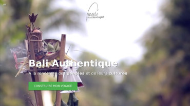 Page d'accueil du site : Bali Authentique