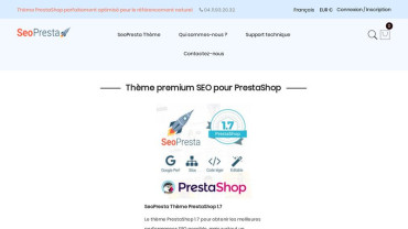Page d'accueil du site : SeoPresta