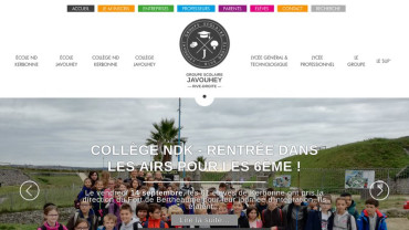 Page d'accueil du site : Groupe Scolaire Javouhey