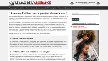 Page d'accueil du site : Le Mag de l'Assurance