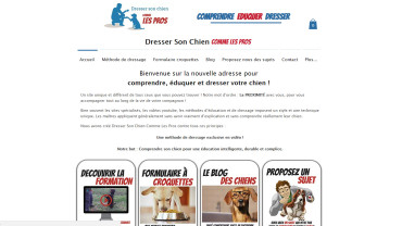 Page d'accueil du site : Dresser son chien comme les pros