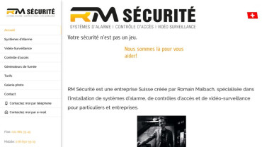 Page d'accueil du site : RM sécurité