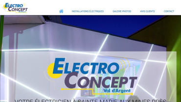 Page d'accueil du site : Electro Concept - Val d'Argent