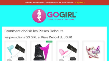 Page d'accueil du site : Pisse Debout GoGirl