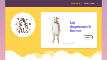 Page d'accueil du site : J'adore les Licornes