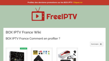 Page d'accueil du site : IPTV France Wiki