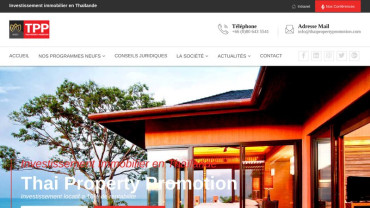 Page d'accueil du site :  Thai Property Promotion