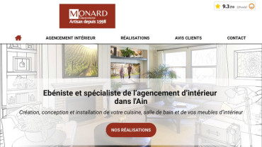 Page d'accueil du site : Ebénisterie Monard